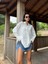 Beyaz Oversize Geniş Manşetli Kadın Gömlek 27384 1