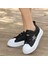 Günlük Kadın Sneaker Bağcıklı Yıldız Detaylı Yüksek Taban Simli Rahat Ayakkabı 7100 1
