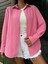 Pembe Oversize Geniş Manşetli Kadın Gömlek 27384 2