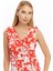 Shıft Dress-Önü Düğmeli Patlı Kolları Fırfır Örme Elbise 5