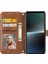 Sony Xperia 5 V Kickstand Kart Tutucu Askı Manyetik Pu Için Flip Case (Yurt Dışından) 5