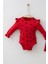 3-6-9-12 Ay Kız Bebek Takımı Şortlu Kalp Desenli 2'Li Kırmızı 2