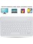 Hometech Premium Tab 10 10.1" Uyumlu Kablosuz Bluetooth Şarj Edilebilir Yuvarlak Tuşlu Klavye - Beyaz 4