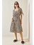 Bej Leopar Desenli Mini Elbise 5YXK6-48856-25 2