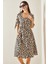 Bej Leopar Desenli Mini Elbise 5YXK6-48856-25 3