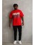 Baskılı Oversize T-Shirt - Kırmızı 5