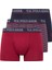 80516 Erkek Pamuklu 3'lü Boxer-Bordo&Lacivert&Baskılı 2