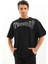 Oversize Taşlı T-Shirt - Siyah 2