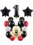 Yaş Siyah Rakam Balonlu Mickey Mouse Balon Seti Miki Fare Temalı 14'lü Set 1