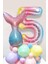 5 Yaş Rakam Balonlu Deniz Kızı Kuyruğu Karşılama Seti Gökkuşağı Rakam Balon Balık Kuyruğu 1