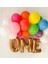 1 Yaş Doğum Günü One Bir Yaş Rengarek Balon Zinciri Folyo One Gold Renk Balon 1