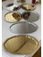 25 cm Gold ve Gümüş Renk Oval Model 6 Lı Sunum Tepsisi 1