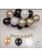 Balon Zinciri Siyah Gold Balon Seti Happy Birthday 1