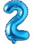 Mavi Rakam Balon Pullu Şeffaf Balon Mavi Tonları Balon Buketi 4