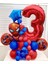 Örümcekadam Karşılama Seti Spiderman Kırmızı Rakam Folyo Balon 1