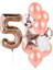 Rose Gold Rakam Pullu Şeffaf Balon Gül Kurusu Tonları Balon Buketi 1