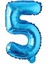 Mavi Rakam Balon Pullu Şeffaf Balon Mavi Tonları Balon Buketi 3