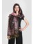 Siyah Pembe Pashmina Şal 1