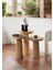 Wood Wooden 3’Lü Set Fitilli Mantar Yan Sehpa Modern Ahşap Renk Fiskos 2