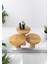 Wood Wooden 3’Lü Set Fitilli Mantar Yan Sehpa Modern Ahşap Renk Fiskos 3
