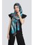Antrasit Turkuaz Pashmina Şal 4