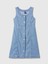 Kız Çocuk Mavi Archive Button Denim Mini Elbise 2