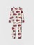 Bebek Kırık Beyaz %100 Organik Pamuk Itfaiye Desenli Pijama Takımı 1