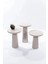 Wood Wooden 3’Lü Set Fitilli Mantar Yan Sehpa Modern Beyaz Renk Fiskos 2