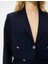 Crop Blazer Ceket Düğmeli Kapaklı Cepli 5