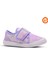 Violet Kız Çocuk Ev ve Kreş Ayakkabısı Parlak Kumaş Lila 1