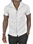 Kabartma Desenli Slim Fit Likralı Kısa Kollu Penye Gömlek 2403222 2