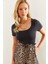 Kadın Kısa Kol Crop Bluz 1