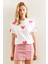 Kadın Süzene Kalp Nakışlı Basic T-Shirt 2