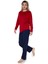 Kadın Uzun Kol Penye Pijama Takımı Bordo 41110 1