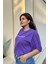 Mor Renk Freedom Baskı Unisex Oversize T-Shirt 2