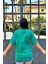 Yeşil Renk Ocean City Baskı Unisex Oversize T-Shirt 3