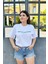 Beyaz Renk Freedom Baskı Unisex Oversize T-Shirt 2
