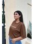Kahverengi Freedom Baskı Unisex Oversize T-Shirt 2