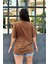 Kahverengi Freedom Baskı Unisex Oversize T-Shirt 3