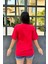Kırmızı Renk Best Baskı Ayıcık Desenli Unisex Oversize T-Shirt 3