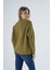 Kadın Olive Oversize V Yaka Nopen Selanik Örgü Yünlü Özel Iplik Triko Örme Kazak TRIST-6160 4