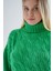 Kadın Yeşil Oversize Balıkçı Yaka Selanik Saç Örgülü Yün Özel Iplik Triko Örme Kazak TRIST-6163 5
