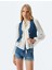 Mini Kot Şort Katlı Paça Yıpratılmış Düğmeli Skinny Fit 1