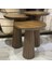 Wood 3’Lü Set Mantar Yan Sehpa Modern Ahşap Ceviz Renk Fiskos / Çiçeklik 2