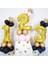 Altın Rakam Balon Karşılama Seti 6 Yaş Siyah Gold Renkleri Altın Taçlı 6 Rakamlı Balon 3