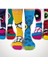 10 Lu Çorap Desenli Çizgili Spor Eğlenceli Karikatürlü Çok Renkli Erkek Kadın Çorap 1