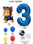 Mavi Rakam Balonlu Paw Patrol Karakterleri Balon Karşılama Seti Pençe Çetesi 2