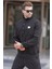 Siyah Dik Yakalı Düğme Detaylı Erkek Sweatshirt 7060 2