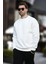 Ekru Bisiklet Yaka Şardonlu Erkek Sweatshirt 7047 2