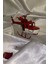 Metal Heopter Dekoratif Maket El Yapımı Oyuncak Kırmızı Beyaz 1